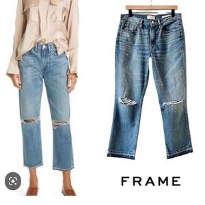 FRAME Denim Heritage LePiper Peralta Rips Released Hem